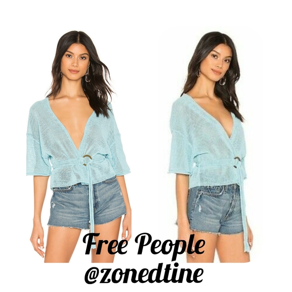 Free People Tops - Free People Oh Hello Tie Waist Cardigan